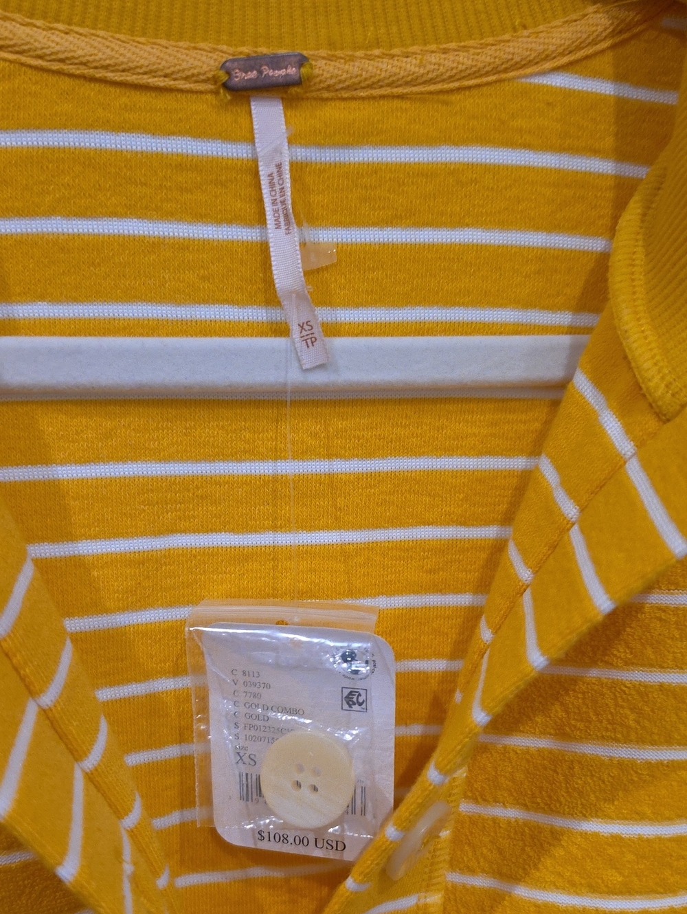 NWT Free People Matilda Strip Terry Top - Picture 5 of 10